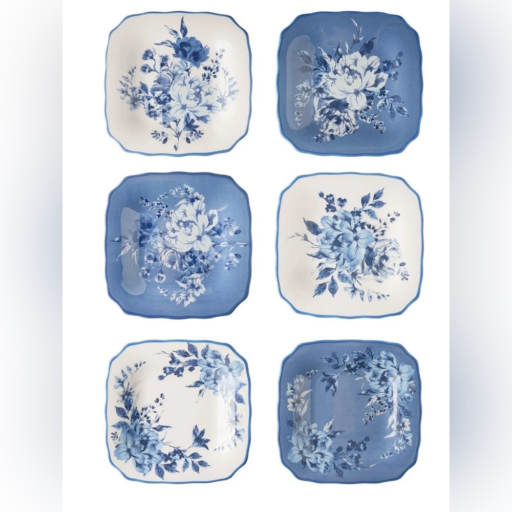 Pioneer Woman Delilah Stoneware Appetizer Plates Set of 6